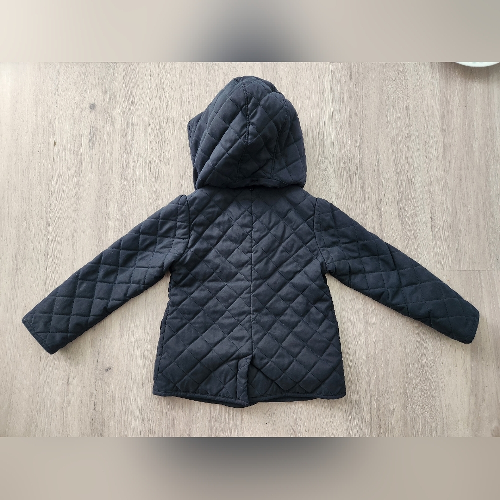 GAP Navy Quilted Hooded Kids Coat - Picture 7 of 7